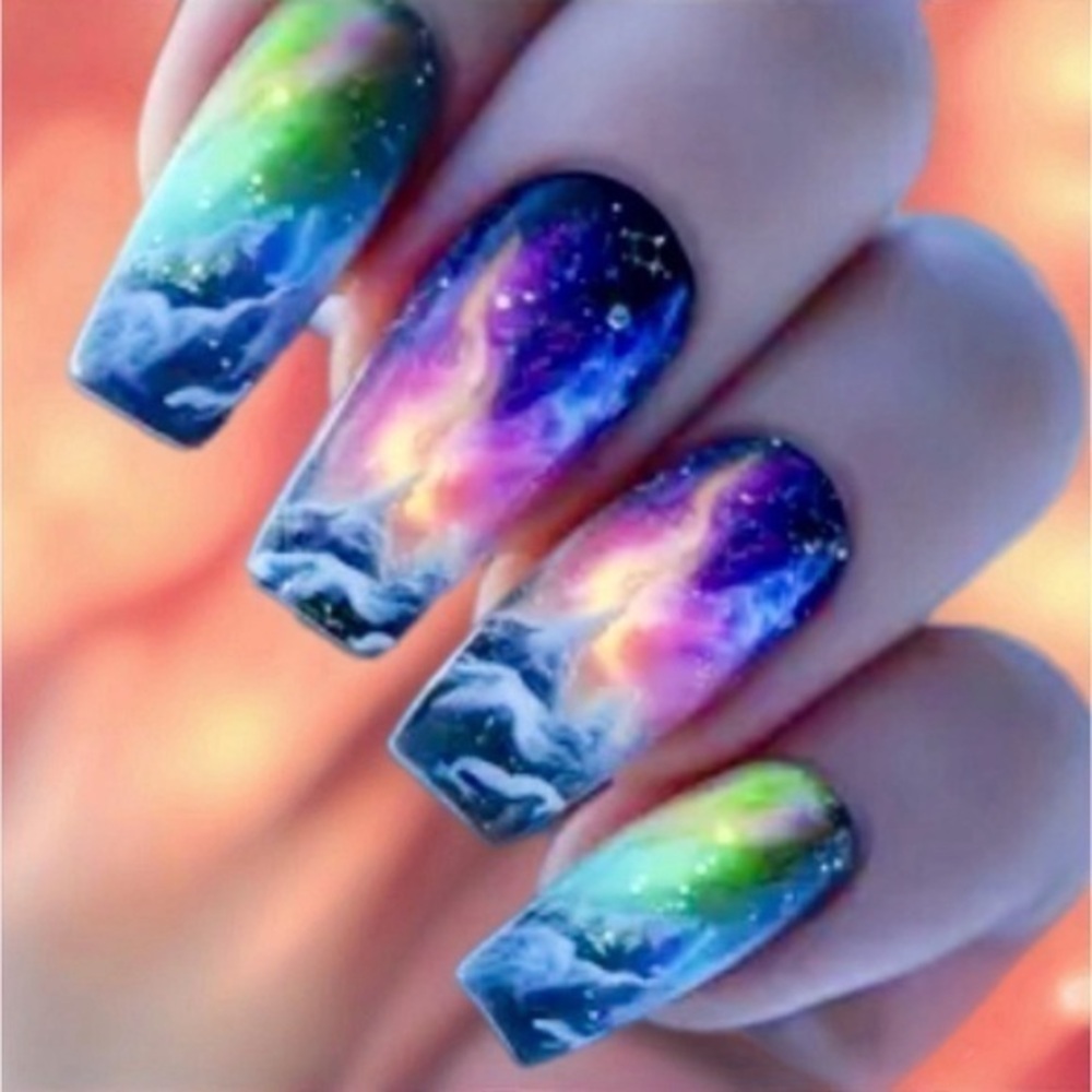 Flame Press On Nails NWT